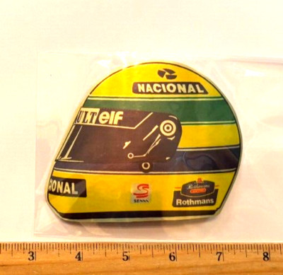 AYRTON SENNA World Champion 1994 Imola Double S Helmet Gold Mirror Sticker Decal