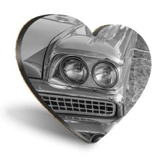Heart MDF Coasters - BW - Classic Car Driving American  #41285
