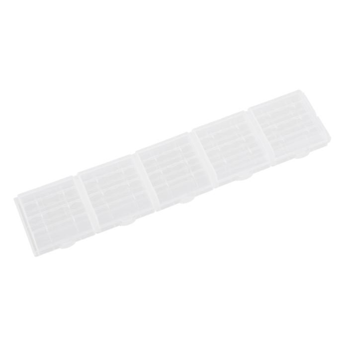 Lot De 5 Boîtiers De Rangement Pour Piles AAA - Transparent PP Dur - Neuf Sous Emballage
