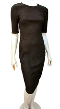 Bodycon Pencil Dress size 10 - Black Stretch Half Sleeve - Forever