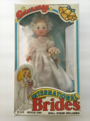 NOS VTG 1982 VOGUE Bride Doll AMERICAN Ginny In Box Lace SATIN Dress Wedding NEW