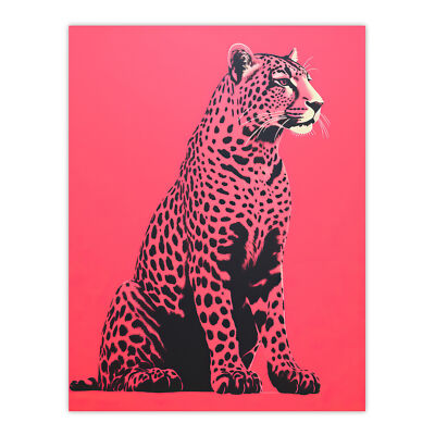 Watermelon Pink Cheetah Animal Bold Wall Art Poster Print Picture