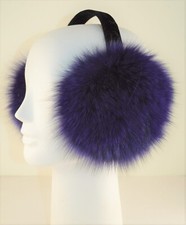 Real Purple Fox Fur Earmuffs New