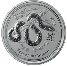 Year of The Snake 50 Cents - 1/2 OZ - 999 Silver - Coin Capsule - 2013 Australia