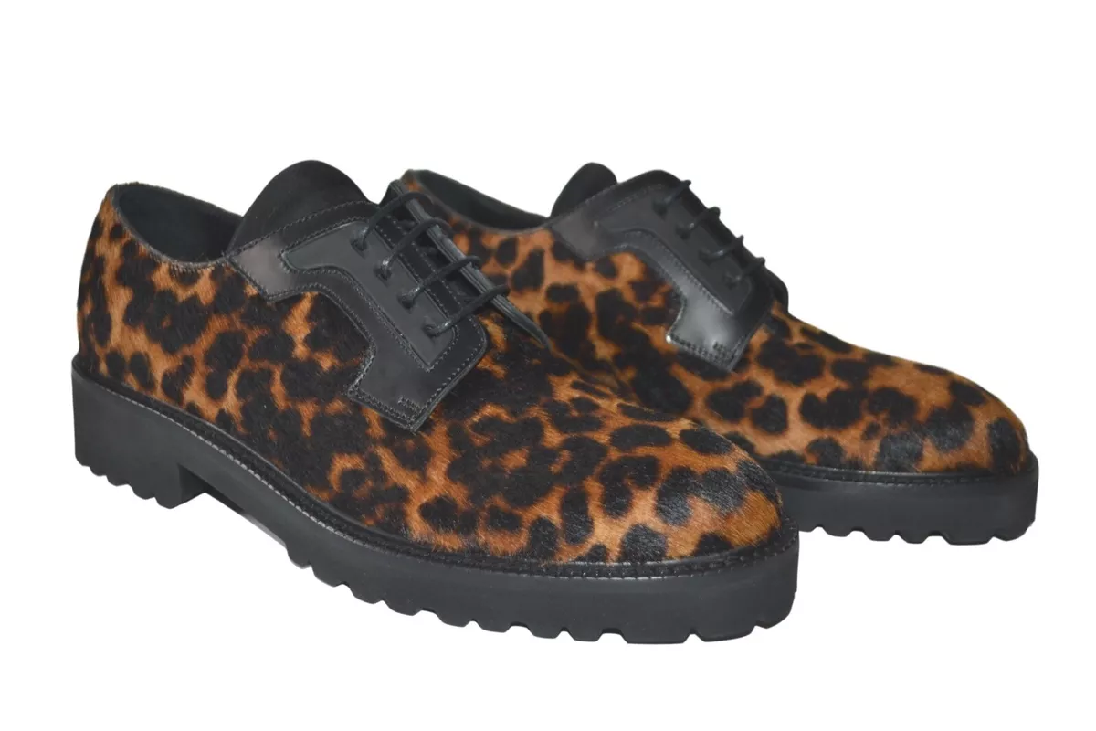 Paul Smith Mainline Womens Mac Leopard Print Derby UK6 US8 Brand New