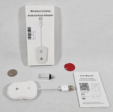 Mini Wireless CarPlay Android Auto Adapter Plug & Play Low Latency Convert Wired