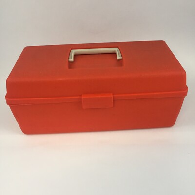 flambeau 1999 adventurer tackle box Vtg Flambeau Adventurer 1049 Vintage Orange Fishing Tackle Box w/  accessories