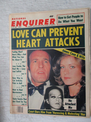 NATIONAL ENQUIRER MAGAZINE MAY 27, 1980 JAMES CAAN BRATS WIFE JANE FONDA TABLOID