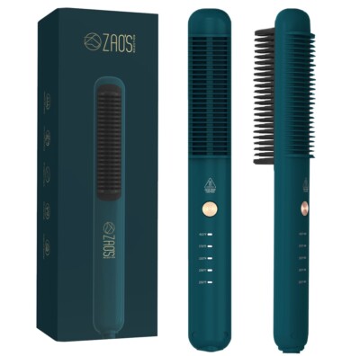 Zao's Selection Fast Heat Electric Straightening Brush Comb Quick Heated Styler