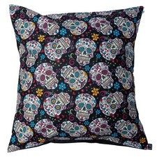 Sugar Candy Skull Cushion Cover Sofa Decorative  Case fits 18" x 18" Halloween