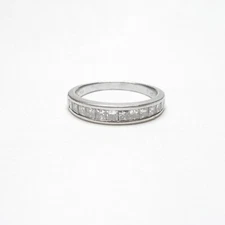 STEPHEN DAVID LEONARD Platinum 12 Princess Cut Diamond Band Style Ring 0.85 Cts