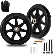 2Pcs 6 Inch Replacement Wheelchair Wheels for Walkers - Environmentally Friendly