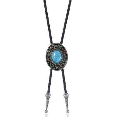 Mealah Western Cowboy Bolo Tie For Men Women-Vintage Turquoise Colored- Oval ...