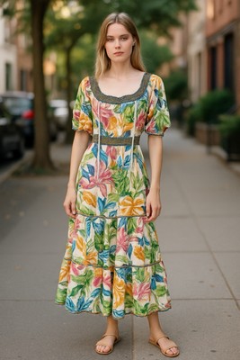 Jealous Tomato Dress Size S Floral Maxi Cinched Waist Festival Vacation Summer