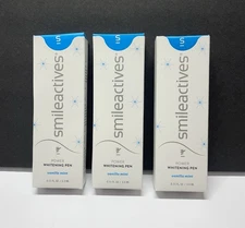 Smileactives Advanced Power Whitening Pens (3) Vanilla Mint 0.11 oz New in Box