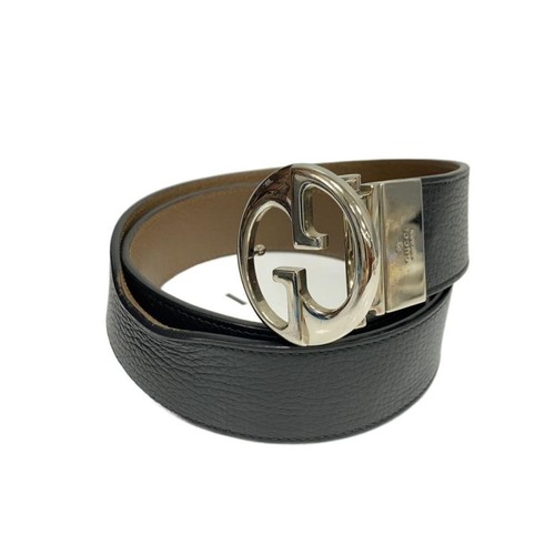 Used GUCCI◆Belt/Leather/BLK/Men's/449715