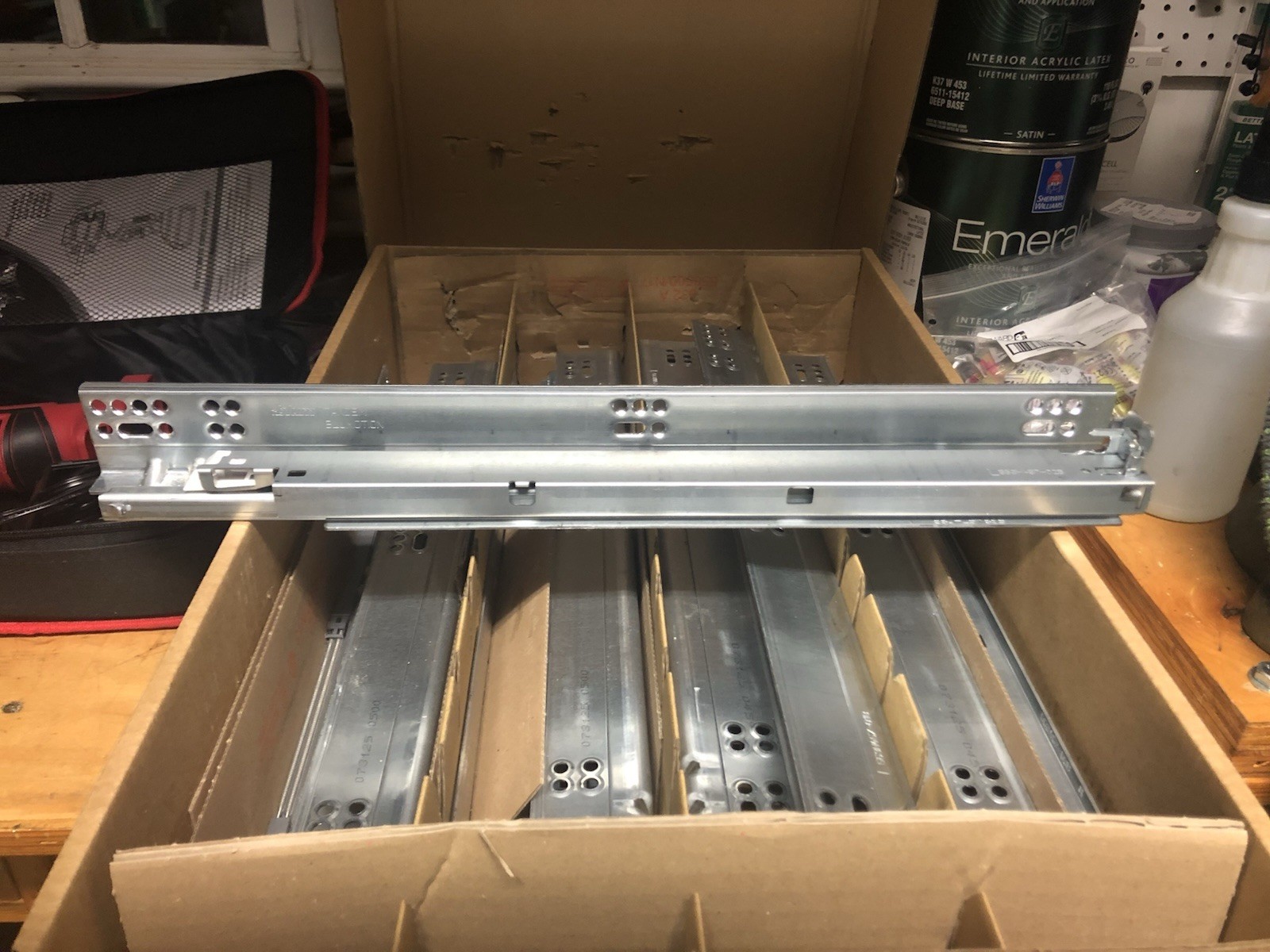 Blum Movento Soft Close Drawer Slides for 18&rdquo; drawers, part #763H4570S, 5 pairs