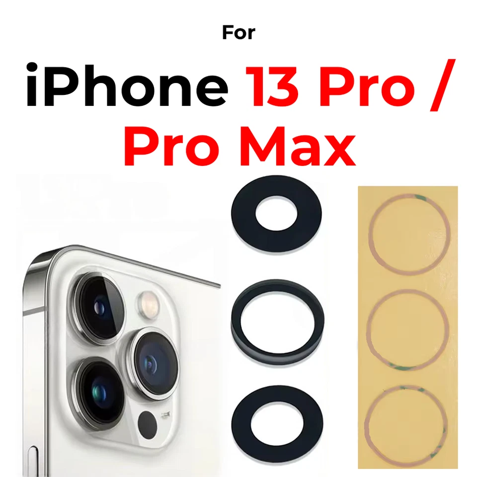 XOTEK Kamera Linse Glas für Apple iPhone 13 Pro / Pro Max Kameralinse SET Lens+ Kleber