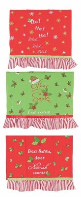 Ganz Home Kitchen Holiday Christmas Decoration Funny Cotton Guest Towels EX28992