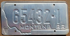 MONTANA License Plate - 1986 Flashy Montana State Prison Test Strike #65432-1