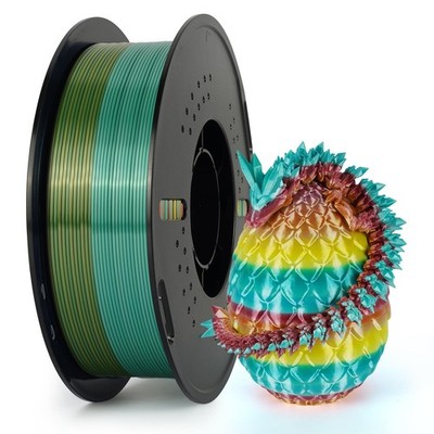 Kingroon Rainbow PLA Filament 1.75mm, Silk PLA, 1kg Pla Macaron 