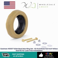 Eastman 40007 Toilet Bowl Wax Ring Set - EZ-FLO Brass 4x3 Inch Yellow Seal Kit
