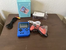 Game Box Plus- Hand Held Game System Rechargeable Battery, Blue, Brand New