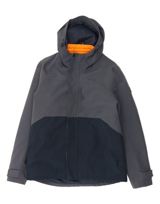 TOG 24 Mens Hooded Windbreaker Jacket UK 38 Medium Navy Blue Colourblock DA02