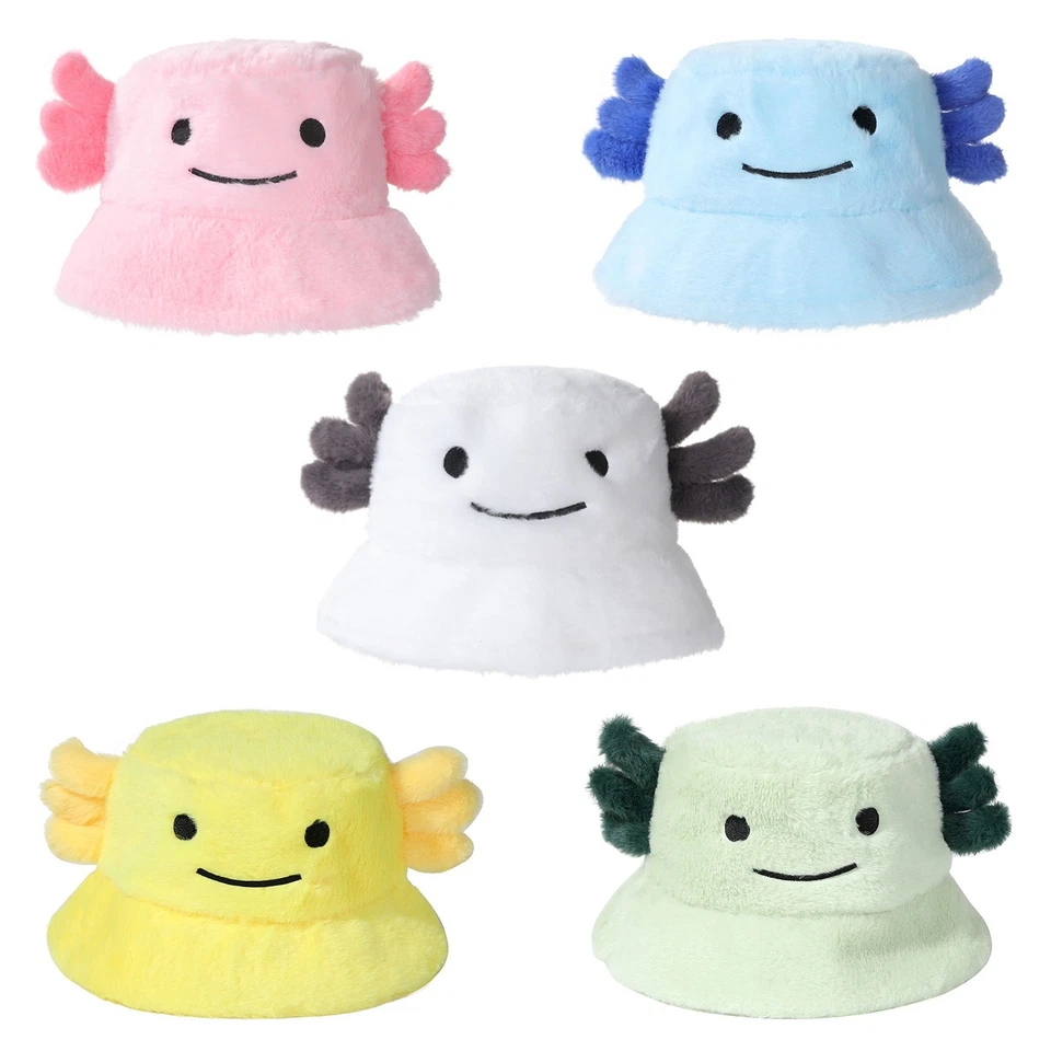 Axolotl Bucket Hat Cute Kawaii Furry Animal Party Festival Rave Cosplay Unisex