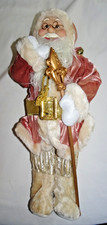 Standing Santa Figure / Ornament Approx 45cm Pink Gold Robes
