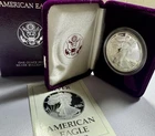 1989-S Proof 1oz Silver American Eagle in OGP