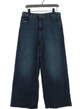 Hush Women's Jeans W 30 in Blue Cotton with Elastane Wide-Leg