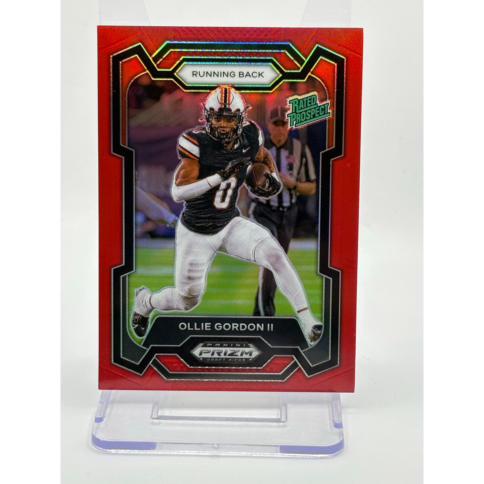 2024 Panini Prizm Draft Picks Ollie Gordon II Rated Prospect Red Prizm 253/299