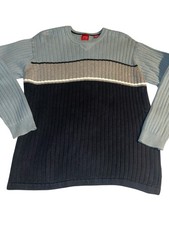 Arrow Men's Blue and Gray Crewneck Sweater medium