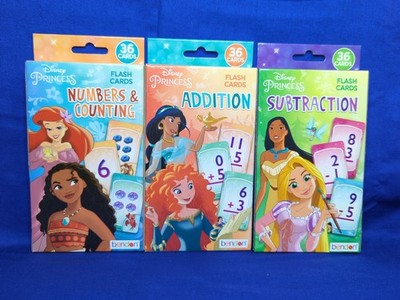 3 Disney Princess Flashcards- Numbers/Counting, Addition, & Subtraction Ages 3+
