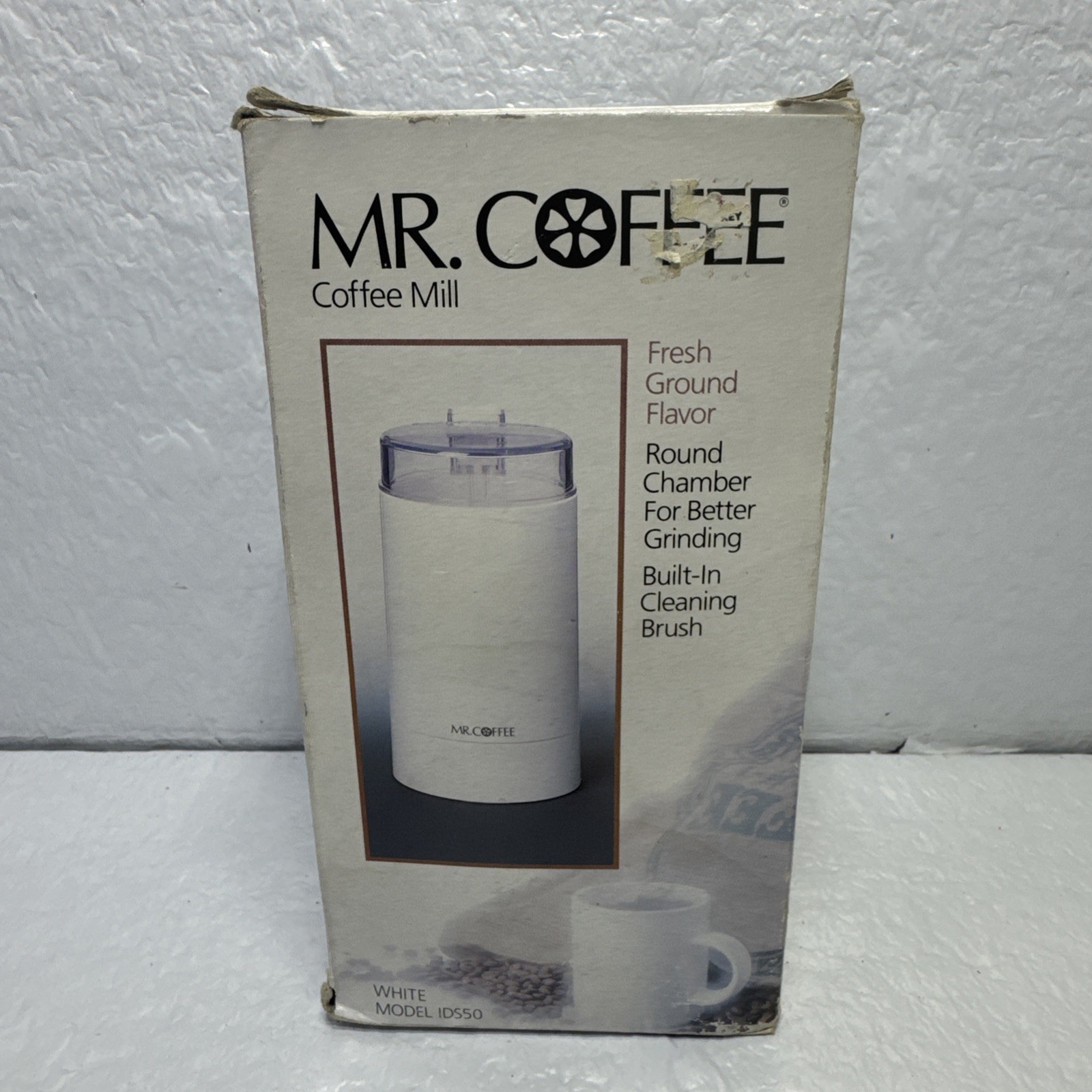 Mr Coffee White Coffee Mill IDS50 Grinder in Original Box