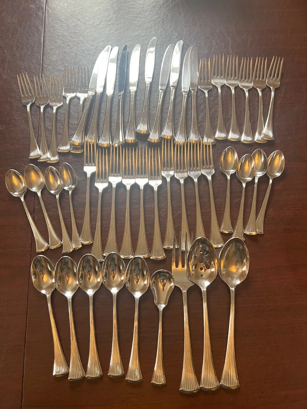 International Silver Lyon Creation II Lot of 48 PLUS Serving Pieces