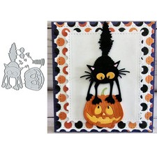 Lovely Cat Pumpkin Metal Die Cuts ,Halloween Pumpkin Cat Card Cutting Dies Cu...