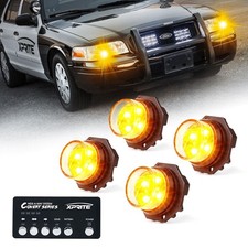 Xprite 4led Hideaway Strobe Lights 12v 20 Flash Patterns 1 Hole Emergency Lamps Xprite 4led Hideaway Strobe Lights 12v 20 Flash Patterns 1 Hole Emergency Lamps