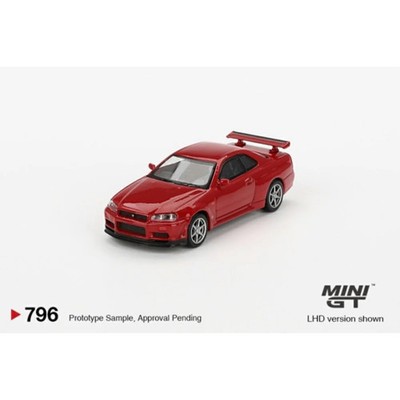 Vorbestellung - Nissan Skyline GT-R (R34) V-Spec Active Red (RHD) 1:64 Mini GT (MG