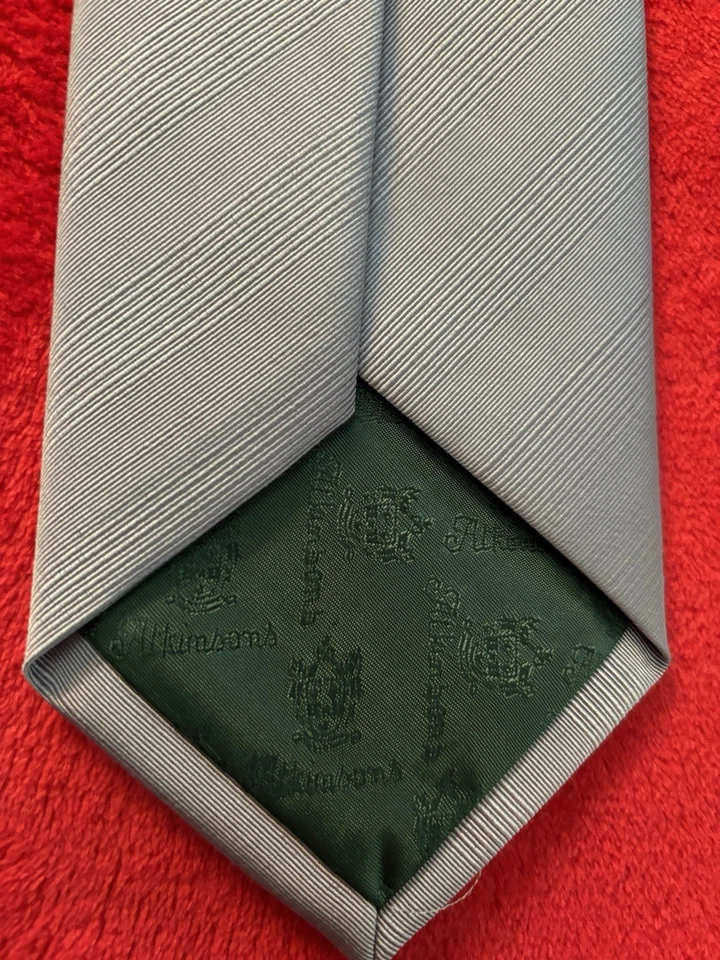 NWOT Atkinsons XMI Gray SILK/WOOL Royal Irish Poplin Self-Stripe Tie 3.75Wx60L - Image 4 of 4