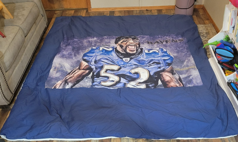 Baltimore Ravens #52 Ray Lewis  full/Queen duvet with feather blanket