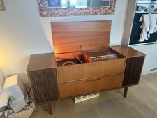 Mid century Dynatron teak radiogram and Garrard turntable