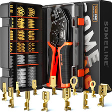 SOMELINE Open Terminal Connector Crimping Tool Kit, with 12 Sizes Wire Terminals