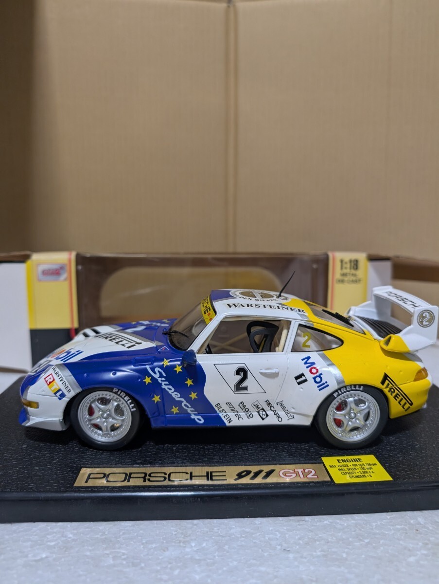 新品 Anson Racing ポルシェ911GT2 1/18 箱にダメージあり Anson Porsche 911 GT2 1/18 Diecast Model Car Rare Discontinued