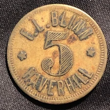 Vintage 1908-1910 - F.L. Blinn Cigar Store Pool Room - Haverhill Massachusetts