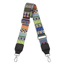Purse Straps Replacement Crossbody with Silver Buckle, Striped-Multicolor-Black
