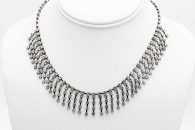 Open Edit Gun Metal Rhinestone Necklace Nordstrom 14'' + 3'' NWT