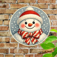 Santas Workshop Elves Round Tin Sign 8x8 North Pole Wall Decor