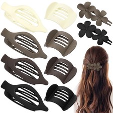 10 Pcs Flat Hair Clips for Women, 3 Styles French Flat Claw Clips for Thin Th...